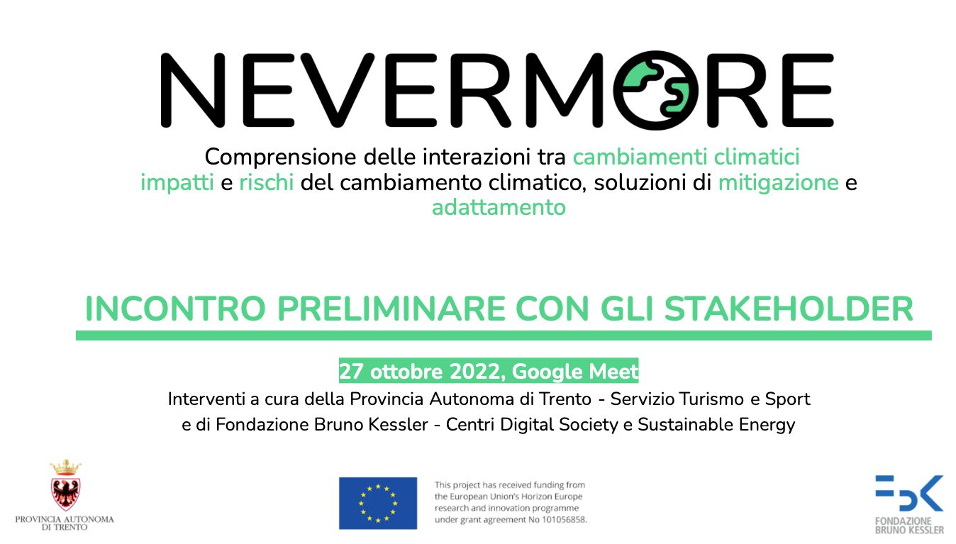 The preliminary Stakeholder Meeting for the Trentino Case Study took place online